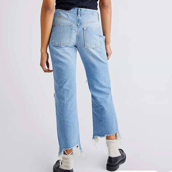 Free People Maggie Mid-Rise Straight-Leg Jeans size 26 - Picture 2 of 8